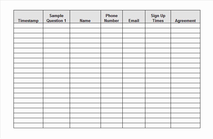 Parent Sign In Sheet Pdf New Free Sign In Sign Up Sheet Templates Excel Word