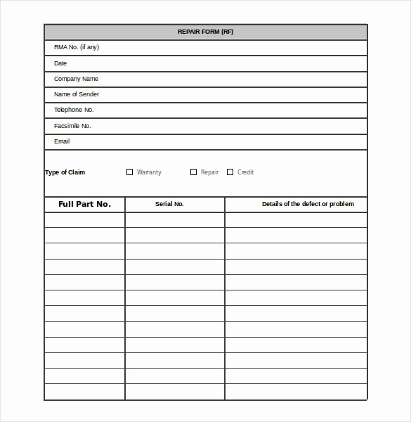 Parts order form Template Excel Awesome 13 Repair order Templates Google Docs Word