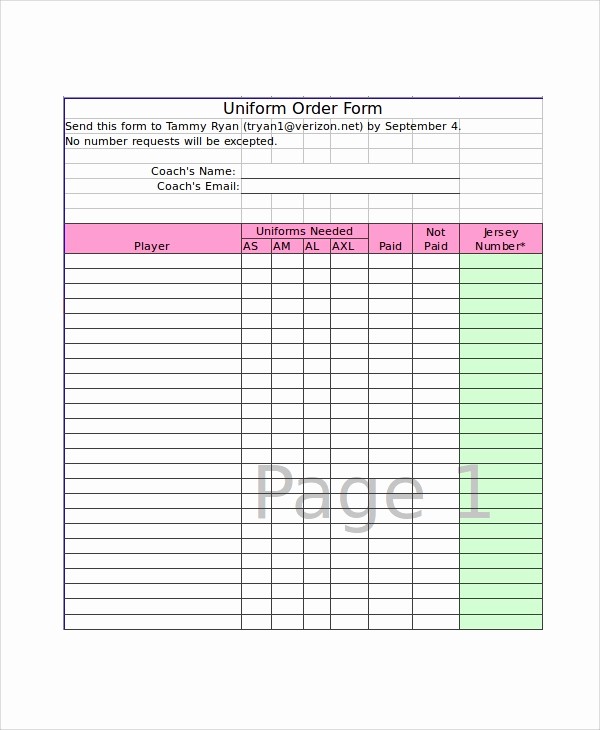 Parts order form Template Excel Awesome Excel order form Template 19 Free Excel Documents