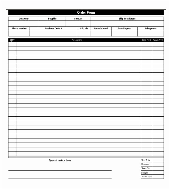 Parts order form Template Excel New 41 Blank order form Templates Pdf Doc Excel