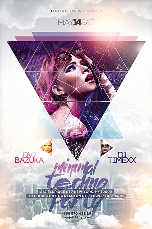 Party Flyer Templates Free Downloads Lovely Minimal Techno Free Flyer Template Download Psd for