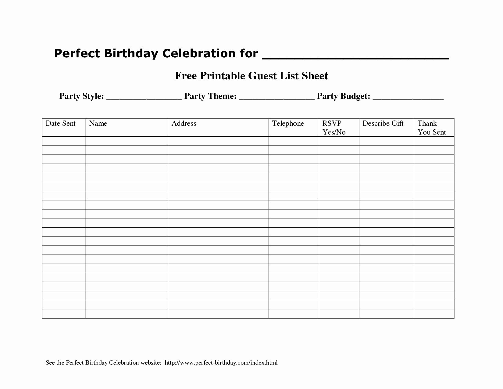 Party Guest List Template Free Inspirational 6 Best Of Printable Guest List Template Free