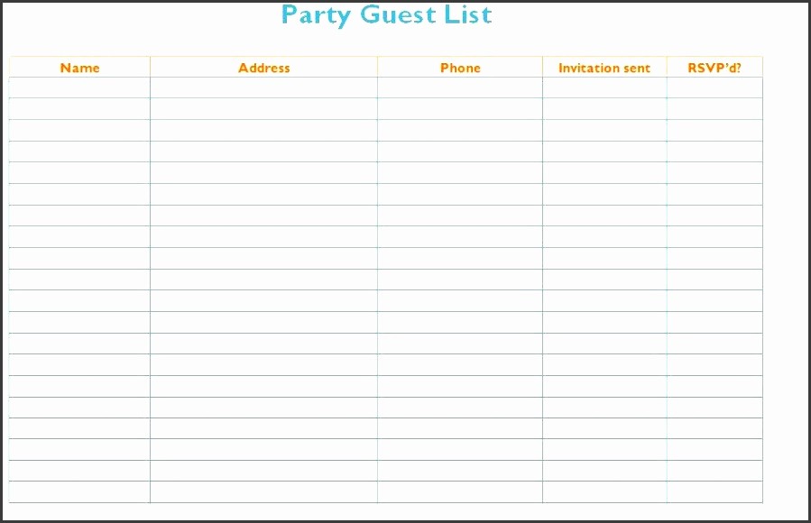 Party Guest List Template Free New 6 Party Guest List Templates Sampletemplatess