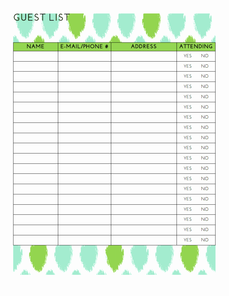 Party Guest List Template Free Unique Day 14 Party Guest List – Craftivity Designs