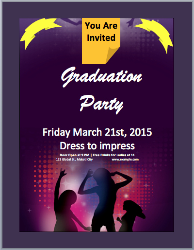 Party Invitation Template Microsoft Word Lovely Graduation Party Invitation Flyer Template – Microsoft