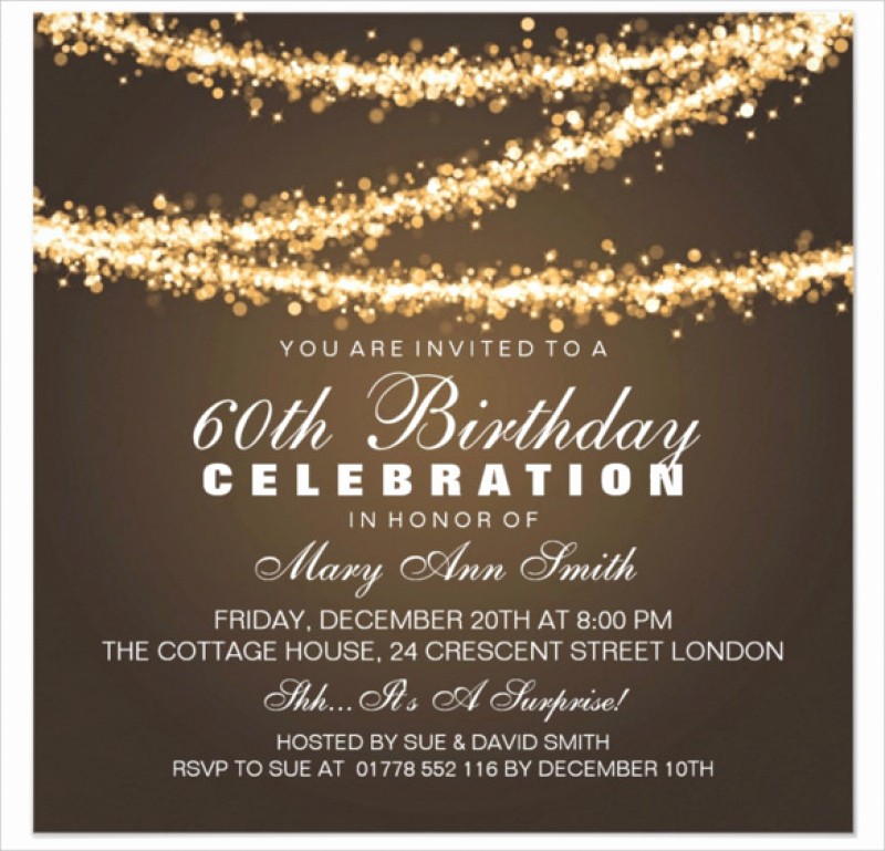 Party Invitation Templates Free Download Unique 60th Birthday Invitation Card Template Free Download