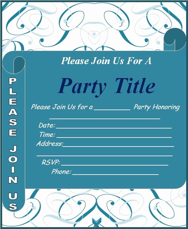Party Invitation Templates Microsoft Word Elegant Invitation Templates