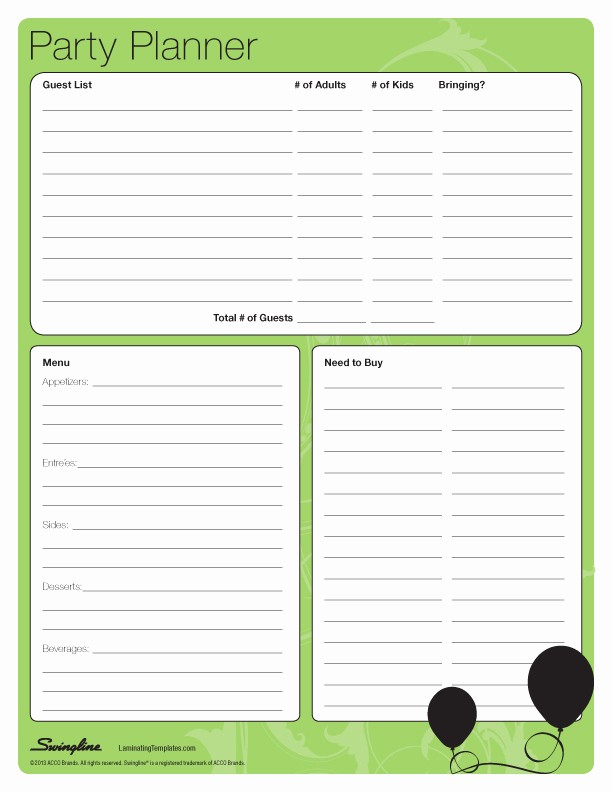 Party Planner Checklist Template Free Awesome Best S Of Party Planner Template Birthday Party