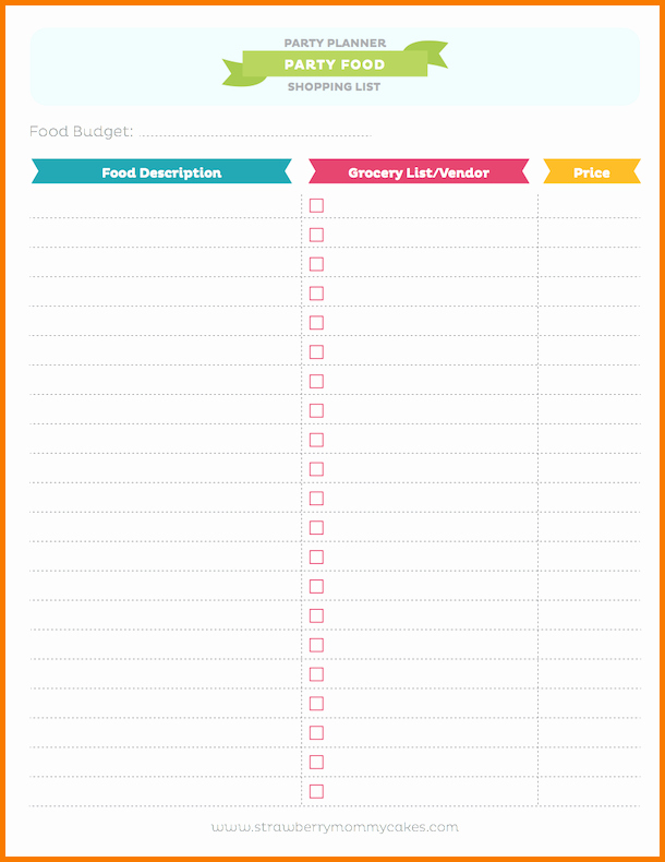 Party Planner Checklist Template Free Fresh Party Planner Template