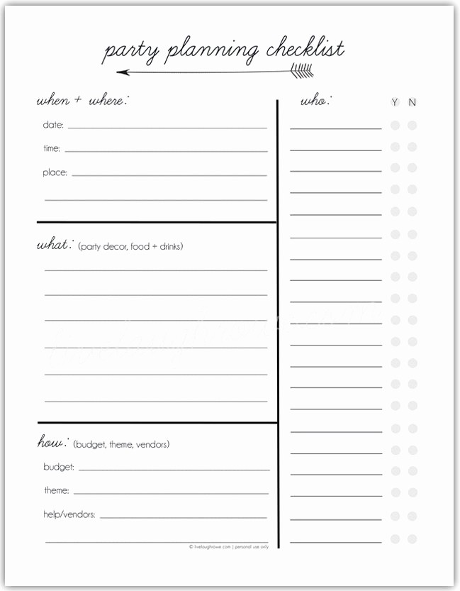 Party Planner Checklist Template Free Fresh Party Planning Tips and Printable Checklist