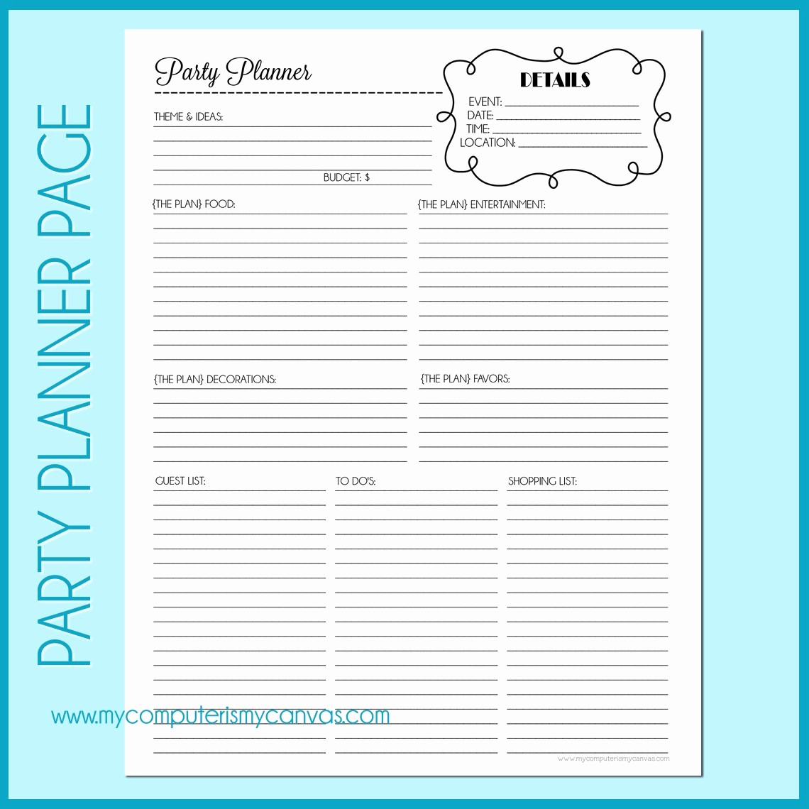 Party Planner Checklist Template Free Lovely 5 Best Of Party event Printable Planner Party