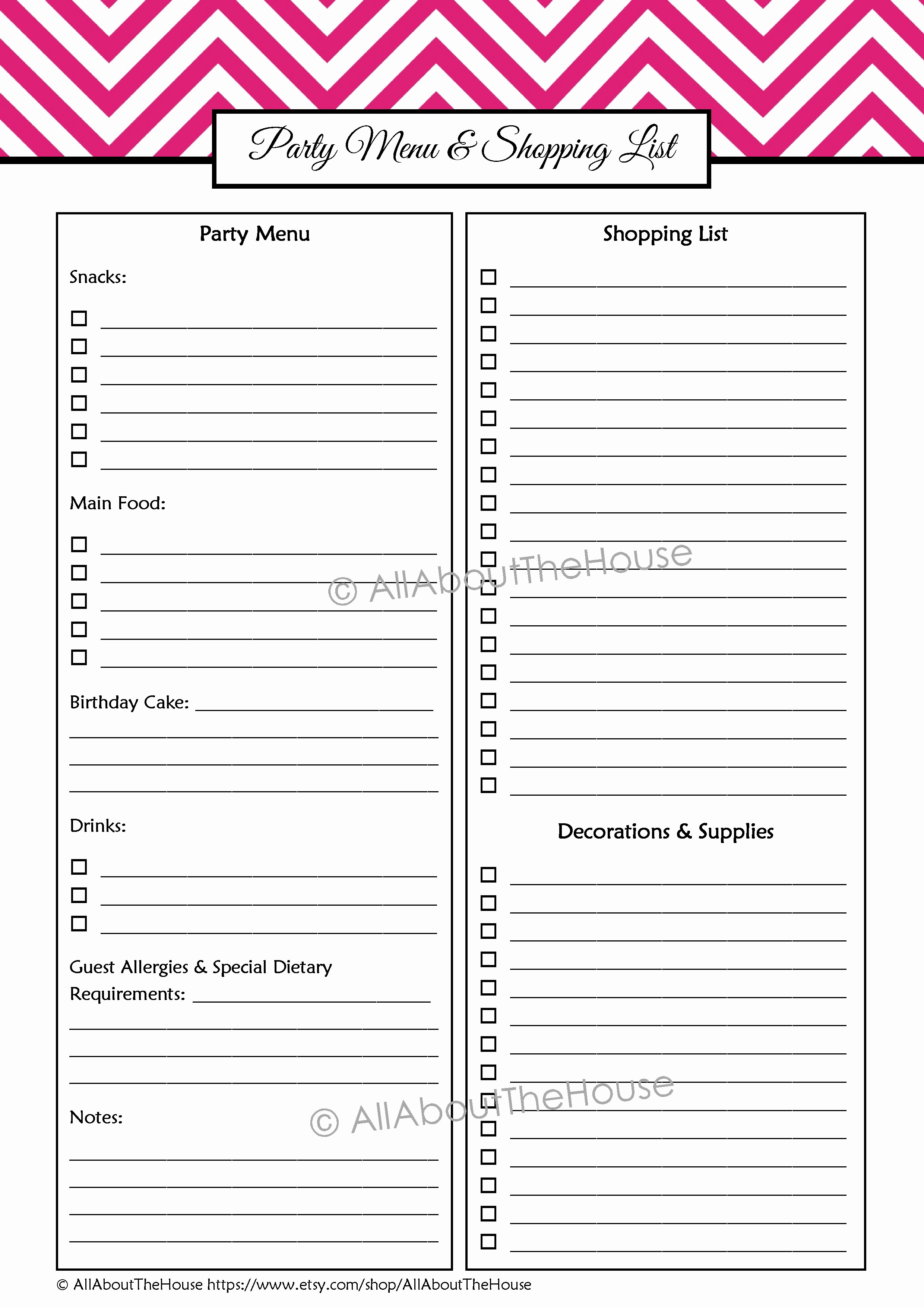 Party Planner Checklist Template Free Luxury Party Planning Printables Kit