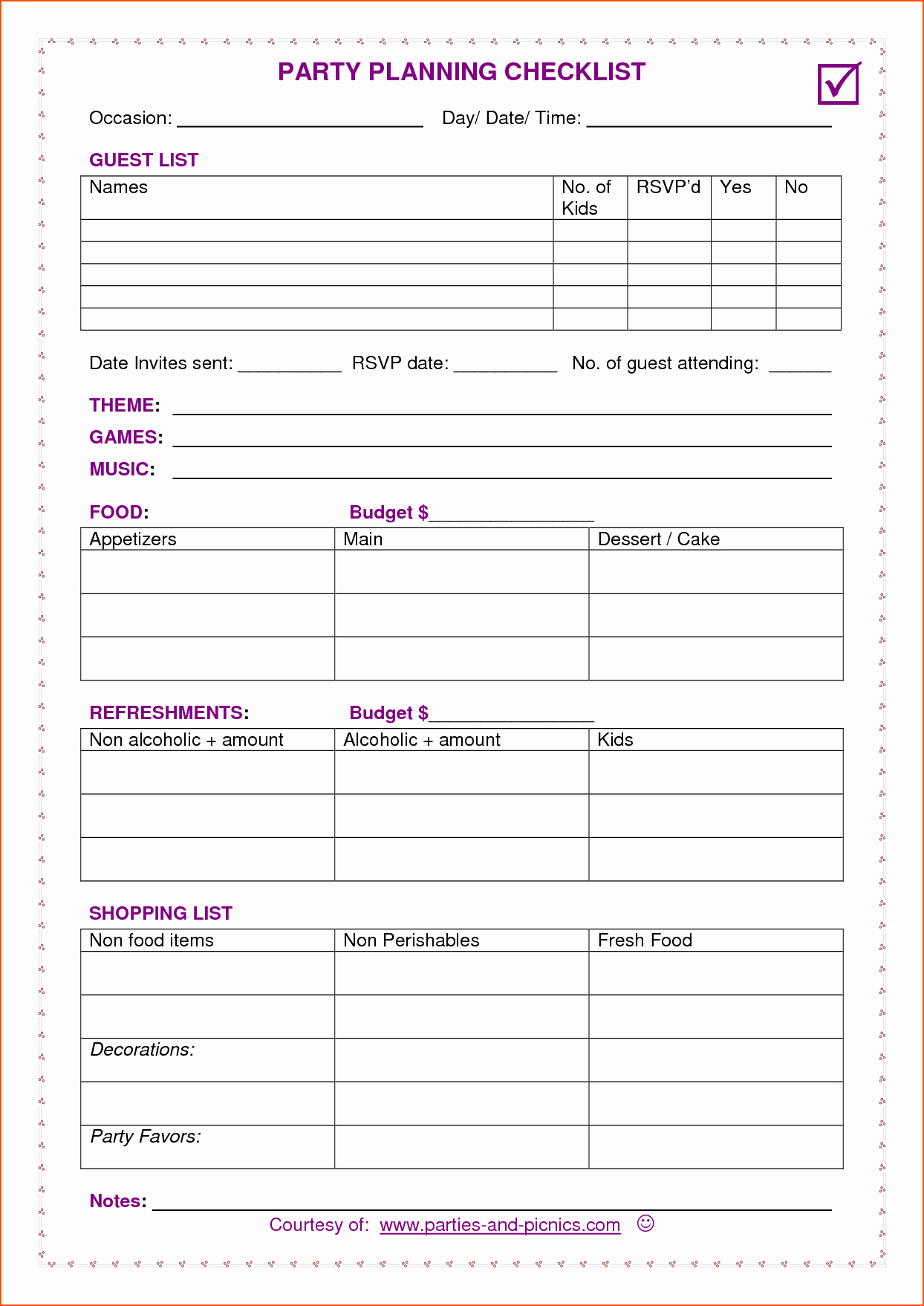 Party to Do List Template Awesome 7 Party Planner Checklist Bookletemplate