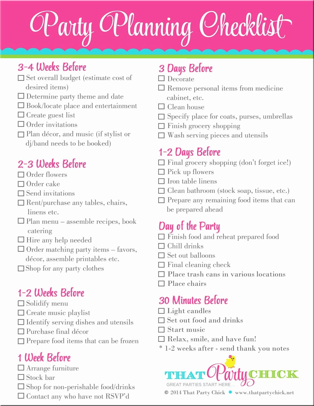 Party to Do List Template Beautiful Birthday Party Planning Checklist