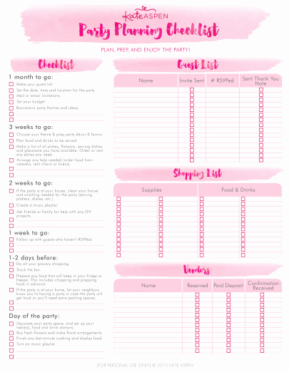 Party to Do List Template Best Of Party Checklist Everything You Need for A Stress Free