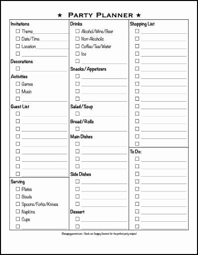 Party to Do List Template Lovely Free Party Planner Checklist Snappy Gourmet