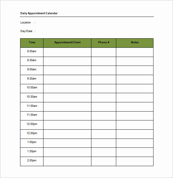 Patient Appointment Scheduling Template Excel Fresh 21 Appointment Schedule Templates Doc Pdf
