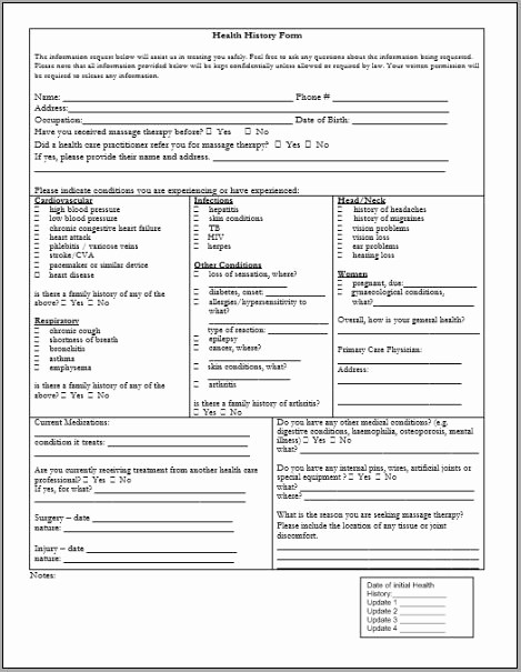 Patient Health History form Template Lovely 10 Patient Health History Questionnaire Templates