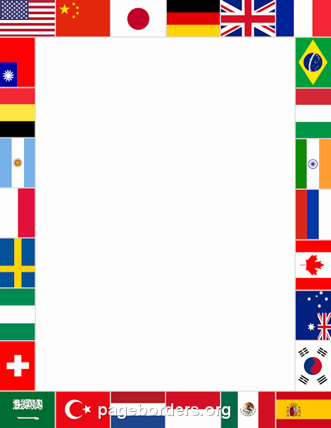 Patriotic Borders for Word Documents Fresh Printable World Flags Border Use the Border In Microsoft