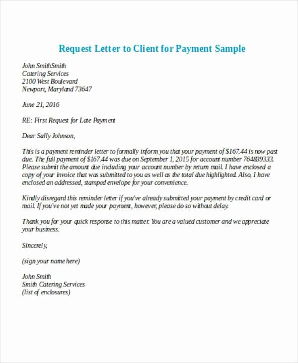 Payment Request Letter to Client Lovely How to Write A Letter Requesting Payment Release