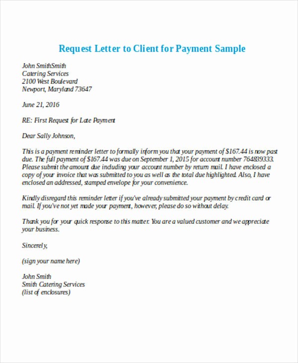 Payment Request Letter to Client Luxury 29 Payment Letter formats