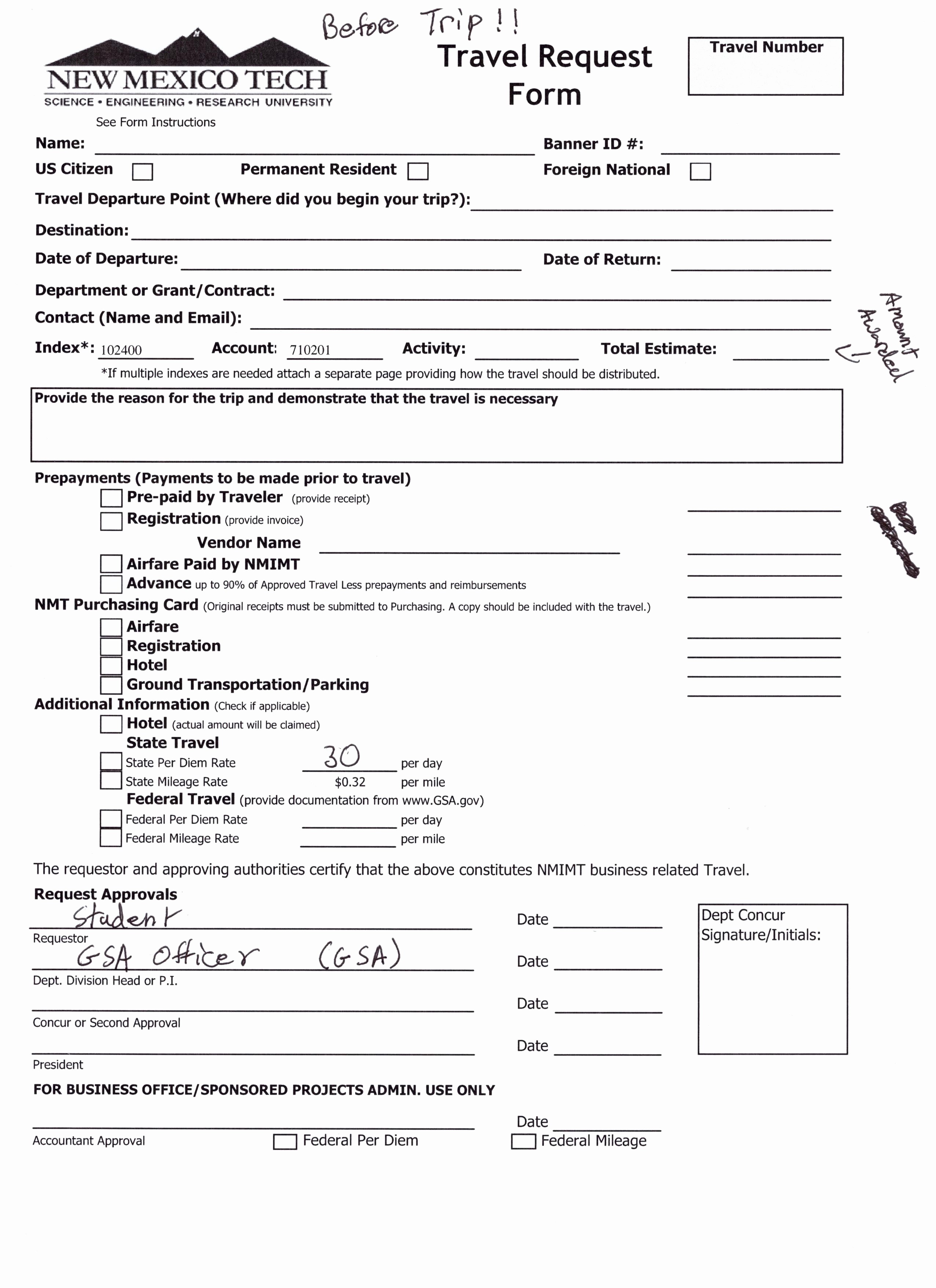 Per Diem Request form Template Inspirational Filling Out Travel forms