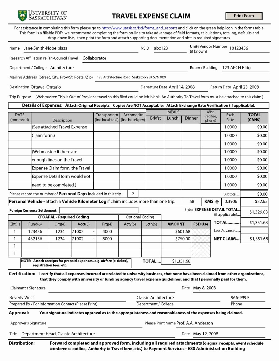 Per Diem Request form Template Luxury U Of S Financial Services Division Guidelines