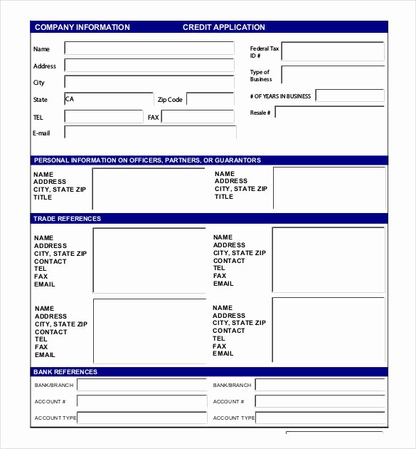 Personal Credit Application form Free Luxury Credit Application Template 33 Examples In Pdf Word