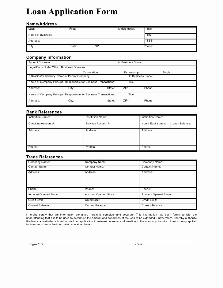 Personal Credit Application form Free Unique Loan Application form