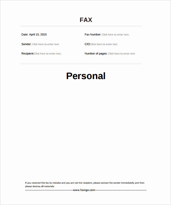 Personal Fax Cover Sheet Pdf Elegant 7 Basic Fax Cover Sheet Templates Free Sample Example