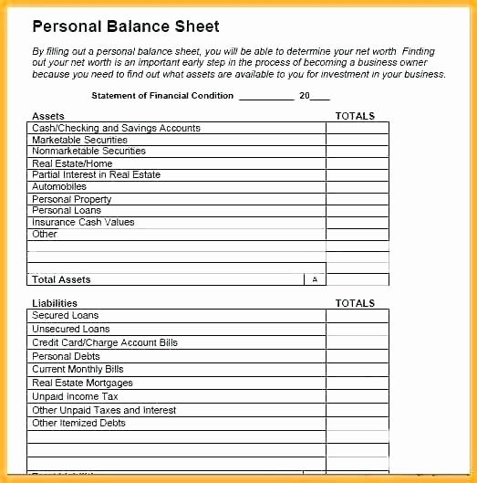 Personal Finance Balance Sheet Template Inspirational Personal Finance Balance Sheet Template