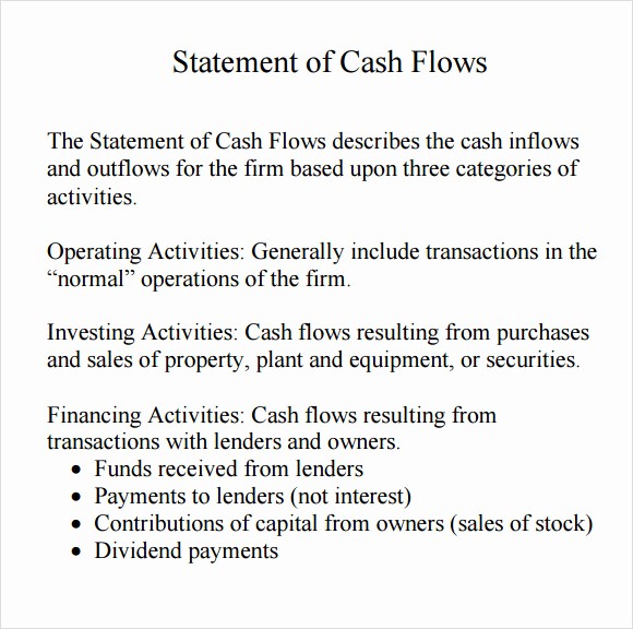 Personal Finance Cash Flow Statement Best Of 7 Cash Flow Statement Samples Examples Templates
