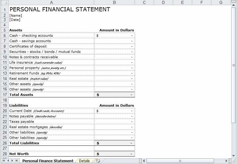 Personal Finance Cash Flow Statement Best Of 8 Personal Financial Statement Templates Excel Templates