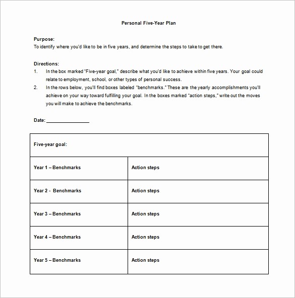 Personal Financial Plan Template Word Best Of 13 5 Year Plan Templates Free Sample Example format