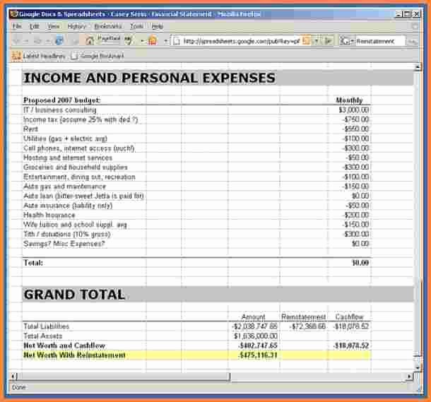Personal Income and Expense Sheet Fresh 10 Personal In E and Expenses Spreadsheet