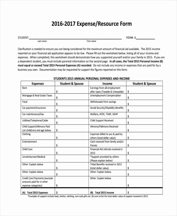 Personal Income and Expense Sheet Fresh Sample Personal Expense forms 9 Free Documents In Word Pdf