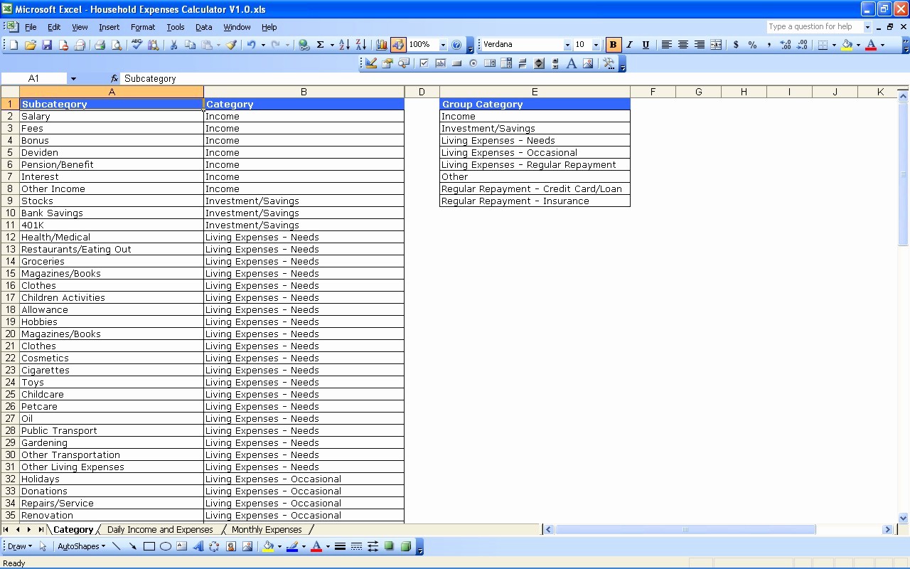 personal income and expenses excel template