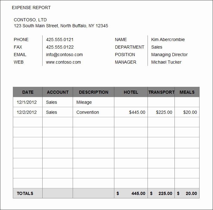 Personal Monthly Expense Report Template Lovely Simple Monthly Expense Report Template for Excel Free