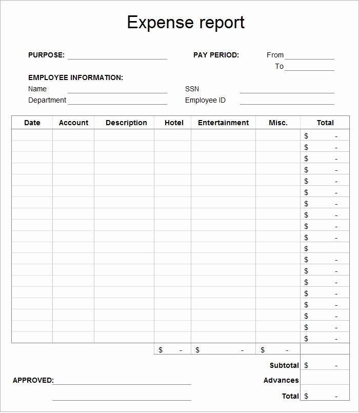 Personal Monthly Expense Report Template New 15 Expense Report Templates Template Section