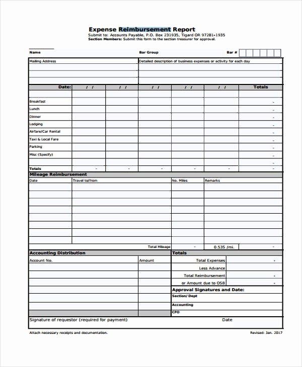 Personal Monthly Expense Report Template New 28 Expense Report form In Pdf