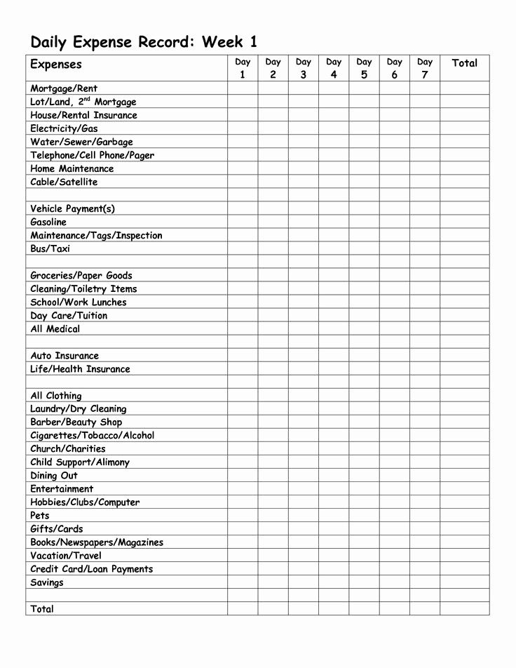 Personal Monthly Expense Report Template New Monthly Expense Report Template