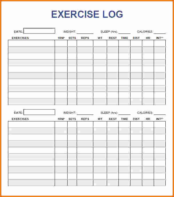 Personal Training Workout Log Template Elegant 6 Blank Workout Log