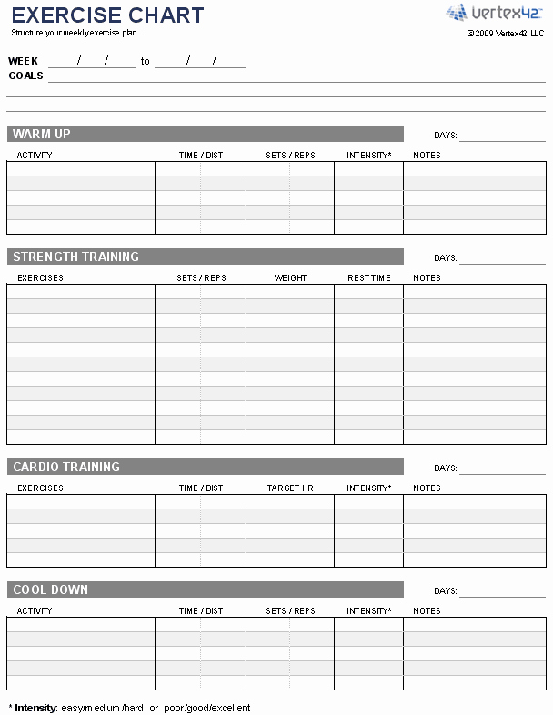 Personal Training Workout Log Template New Free Exercise Chart or Ms Excel Use This Template to