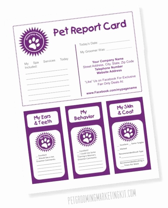 Pet Sitting Client Information form Beautiful Pet Grooming Business Pet Report Cards by Petgroomersmarketing