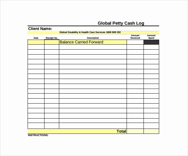 Petty Cash Balance Sheet Template Awesome 8 Petty Cash Log Templates to Download