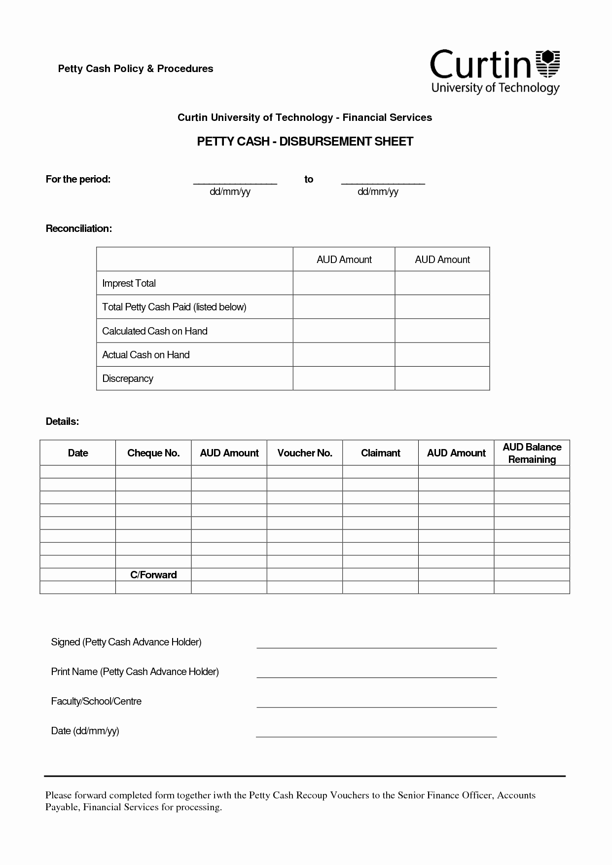Petty Cash Balance Sheet Template Awesome Best S Of Petty Cash Disbursement form Petty Cash
