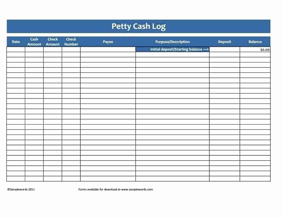 Petty Cash Balance Sheet Template Unique Printable Petty Cash Log Record Sheet form – Rightarrow