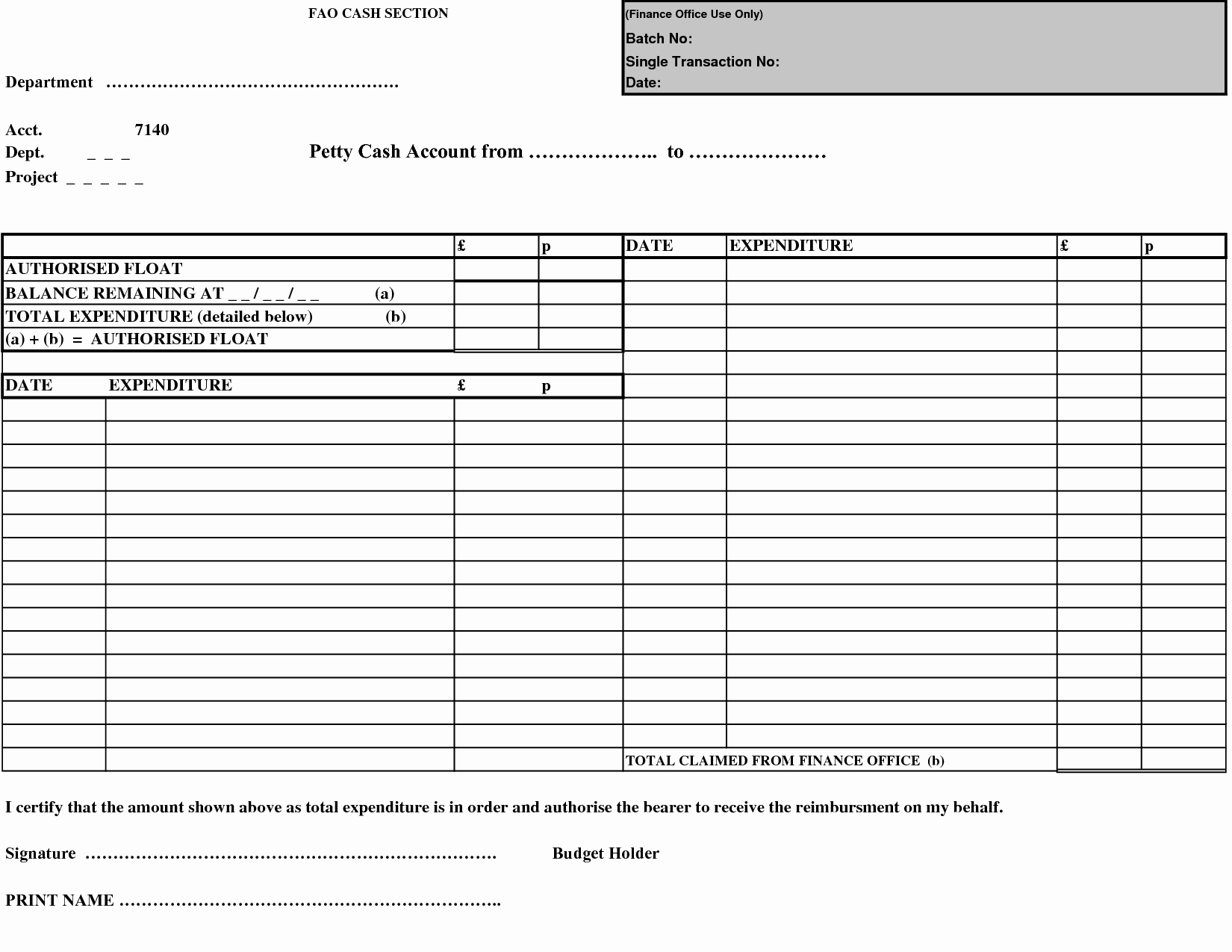 Petty Cash format In Excel Fresh Best S Of Free Printable Petty Cash Templates Petty