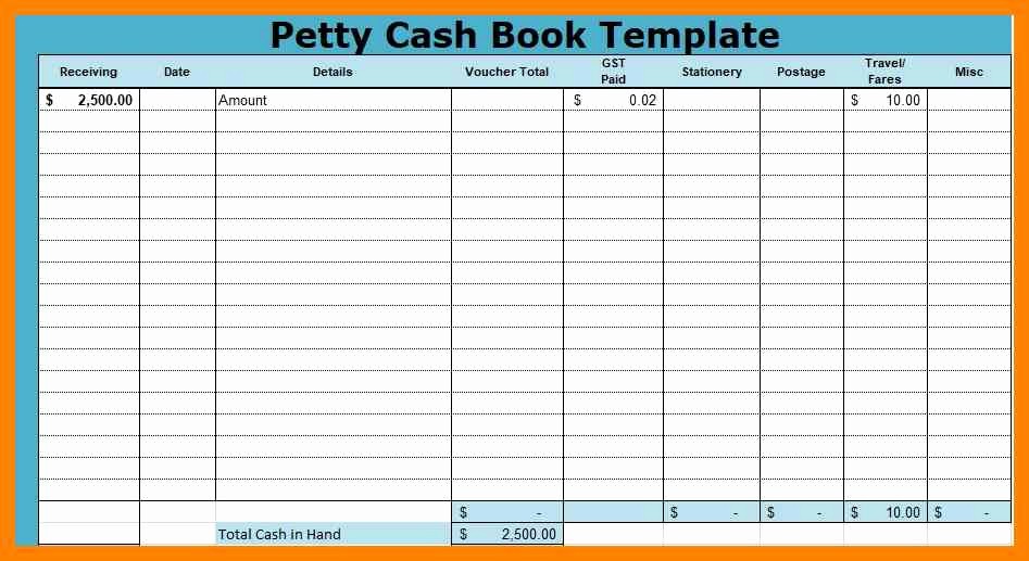 Petty Cash format In Excel New Cash Book Excel format Download Petty Cash Book Us31
