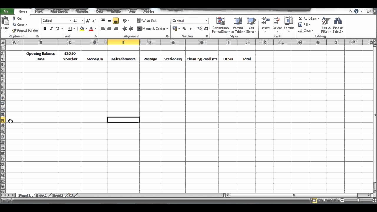 Petty Cash format In Excel New How to Create A Petty Cash Template Using Excel Part 2